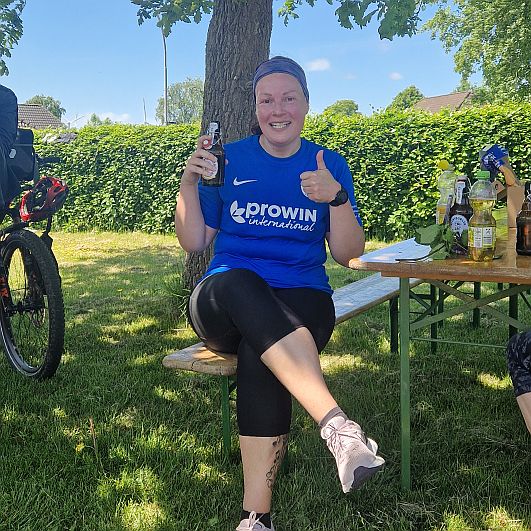 Wohlverdiente Pause nach der Etappe